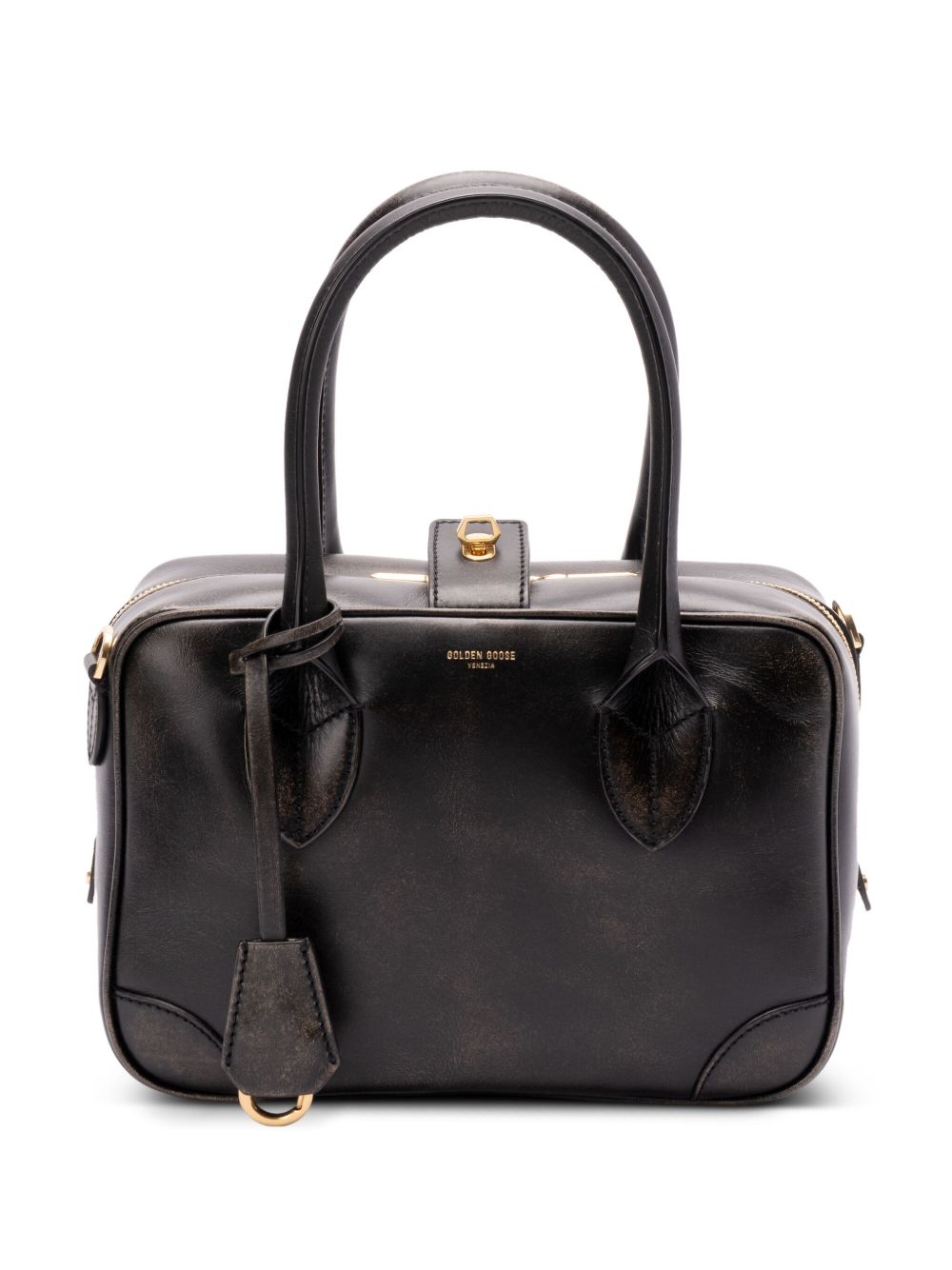 Golden Goose Golden Goose Vita Bag in smooth black leather and gold details
