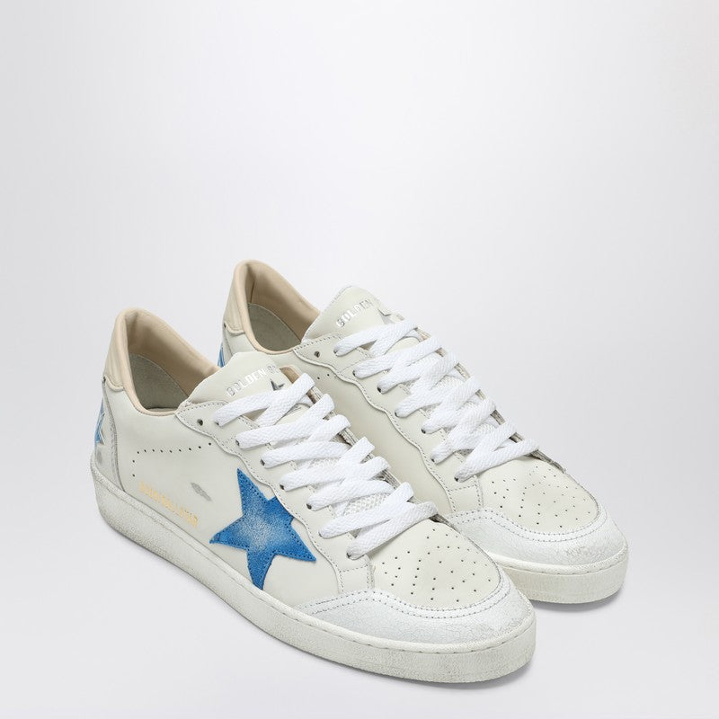 Golden Goose Golden Goose White/bluette/wood ash Ballstar sneakers