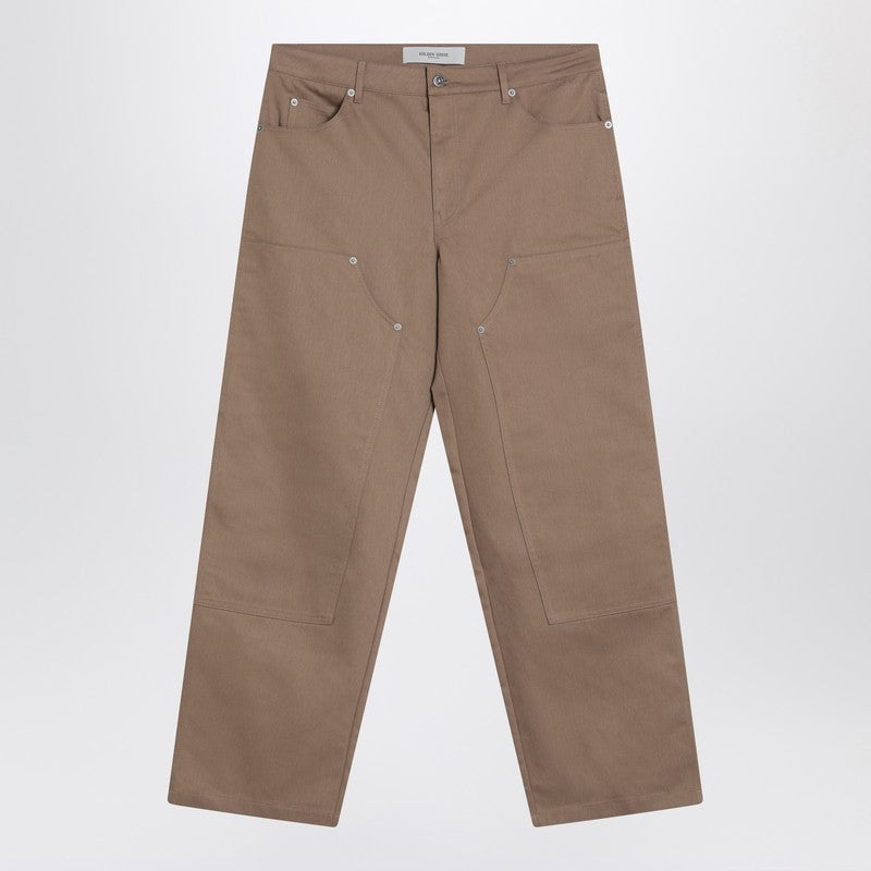 Golden Goose Golden Goose Beige cotton jeans with front patches