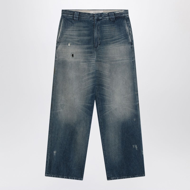 Golden Goose Golden Goose Wide blue washed jeans with distressing
