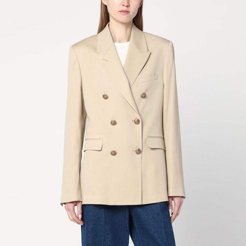 Golden Goose Golden Goose Sand-coloured double-breasted jacket in wool