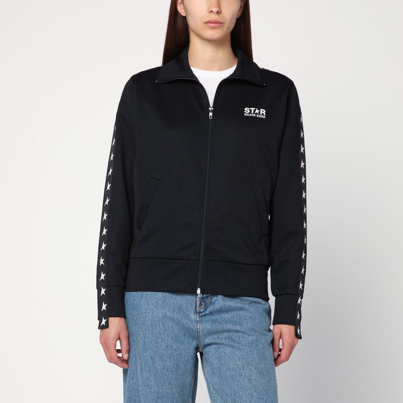 Golden Goose Golden Goose Black zip sweatshirt with stars