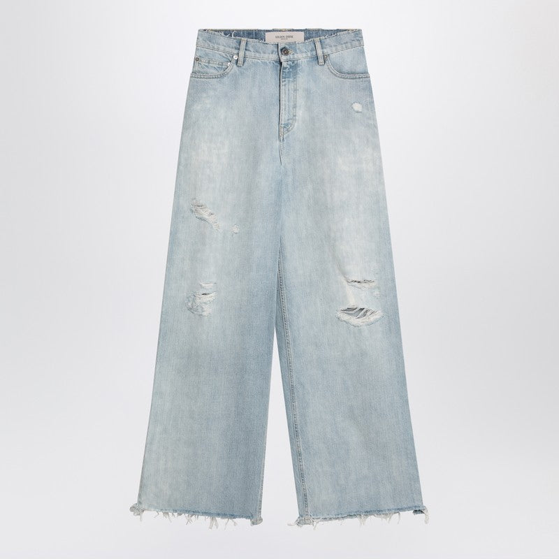 Golden Goose Golden Goose Wide faded blue jeans with rips