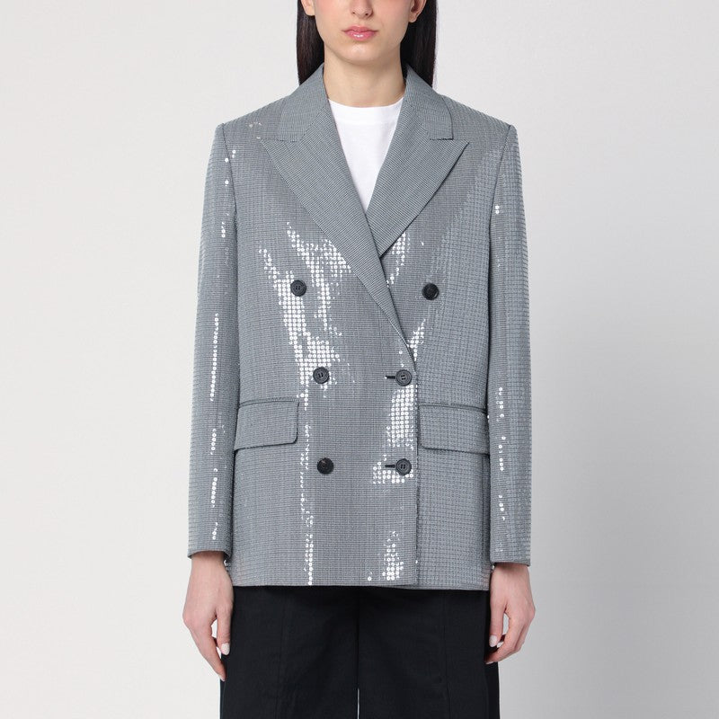 Golden Goose Golden Goose Double-breasted jacket in pied de poule with sequins